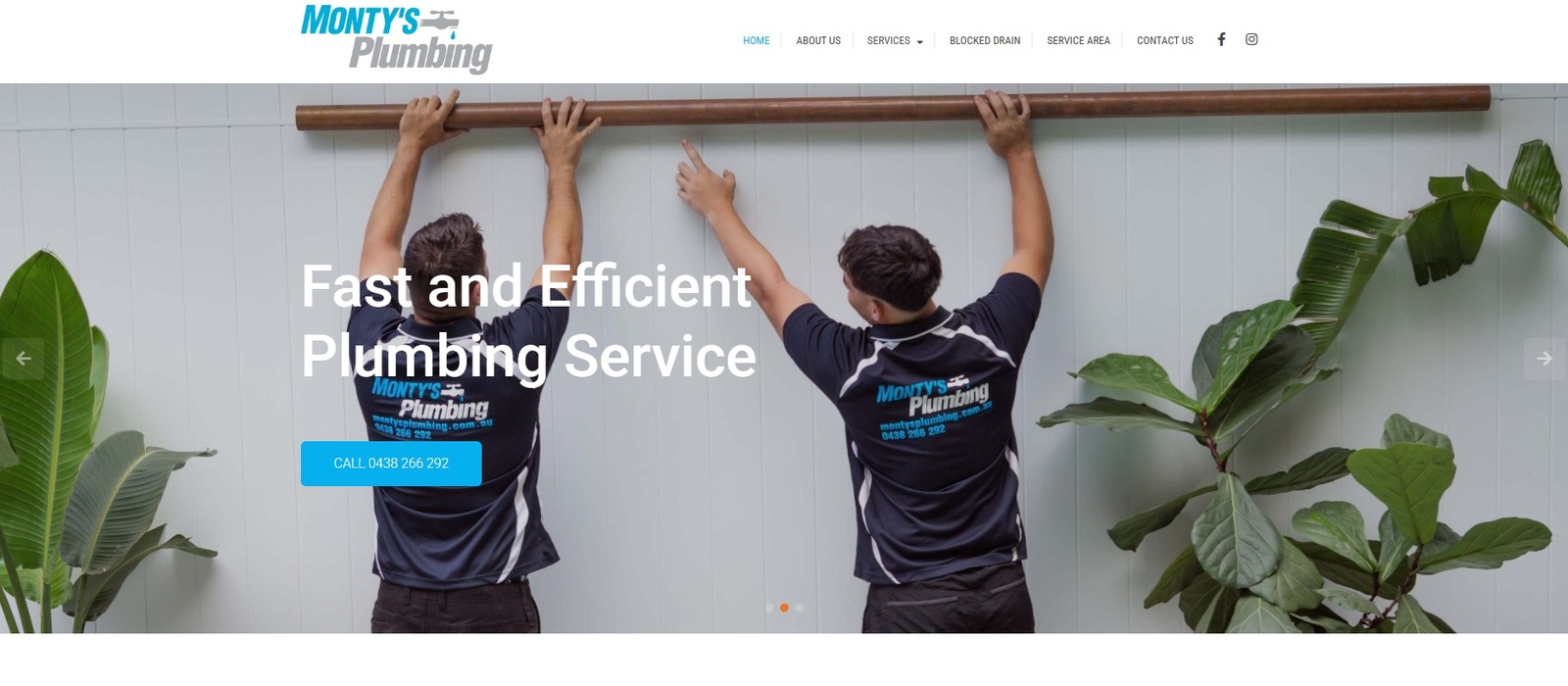Website design for a Bankstown plumbing and gas business, shown on desktop